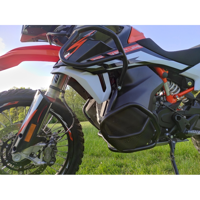 Engine guards RDMOTO matt black upper + lower részére KTM Adventure 790 / R 2019-2020, KTM Adventure 890 /R/L 2021-2022