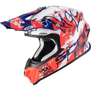 Motocross sisak Scorpion VX-16 Air Oratio fehér-kék-piros