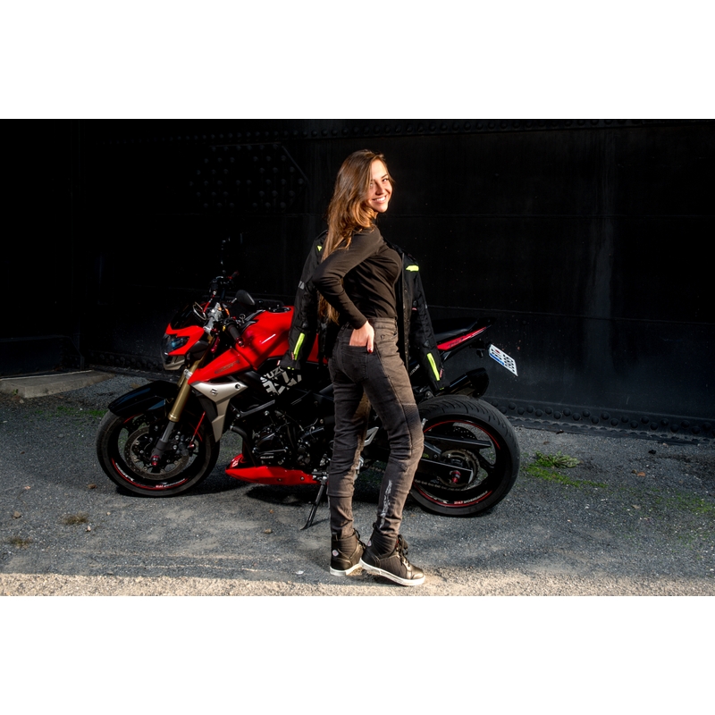 Női motoros farmernadrág Street Racer Spike fekete kiárusítás