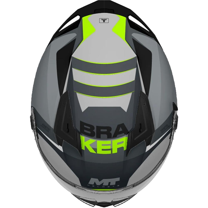 Teljes arcvédő bukósisak MT Braker SV Inception C2 szürke-fluo sárga