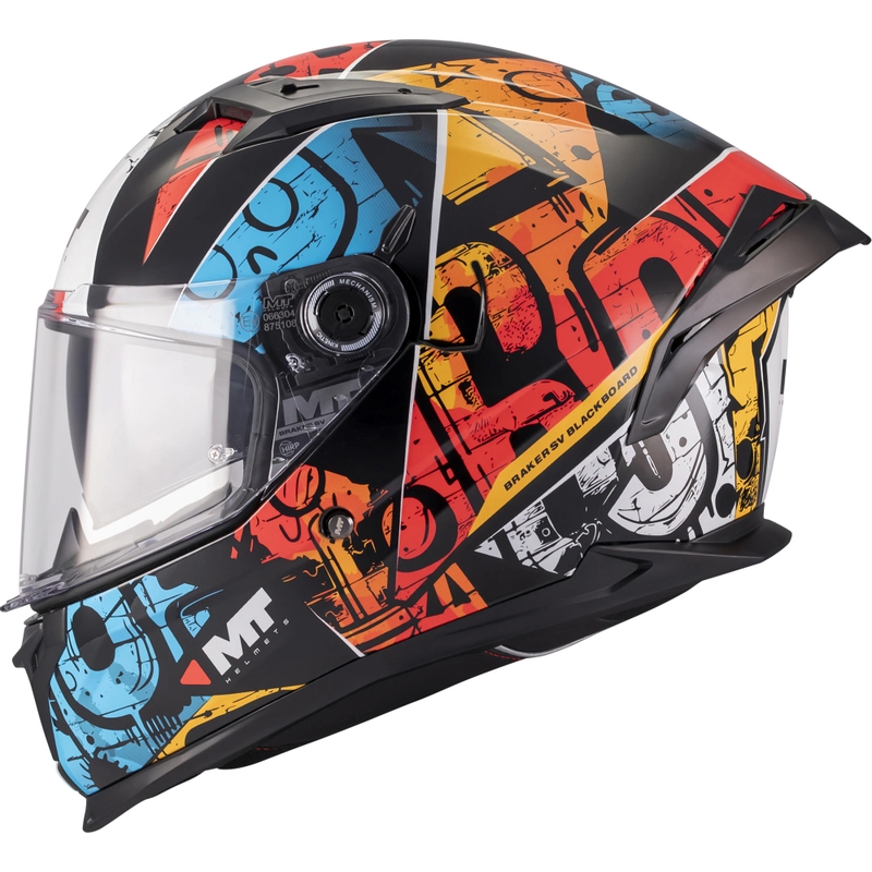 Integrální helma na motorku MT Braker SV Blackboard B5 černo-modro-červená