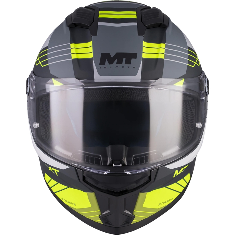 Integrální helma na motorku MT Stinger 2 Baldur C3 černo-šedo-fluo žlutá