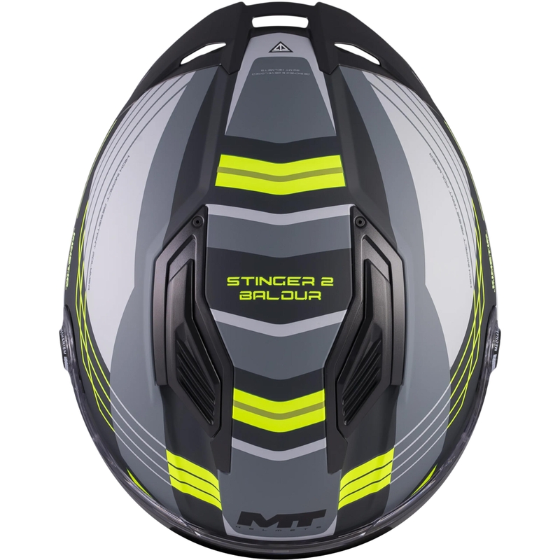 Integrální helma na motorku MT Stinger 2 Baldur C3 černo-šedo-fluo žlutá