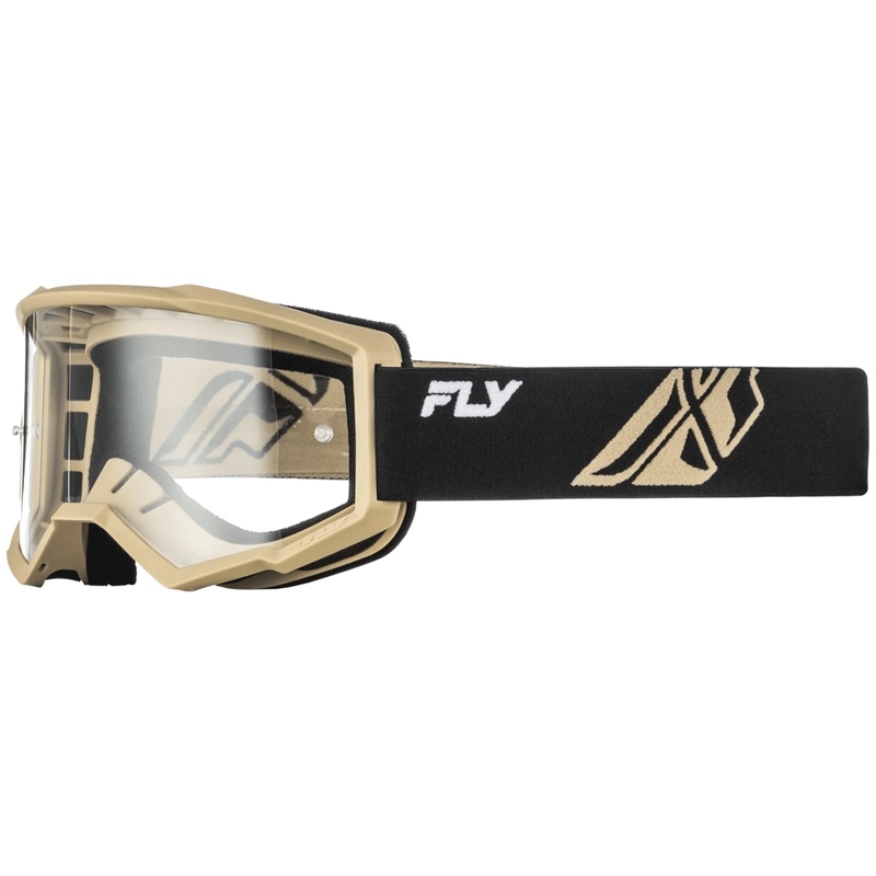 Motokrosové brýle Fly Racing Focus černo-khaki s čirým plexi