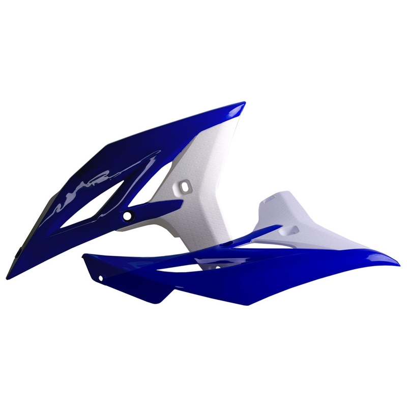 Radiator scoops POLISPORT (pár) blue Yam98/white részére YAMAHA WR 450 F 2012-2015, YAMAHA YZ 250 F 2010-2013