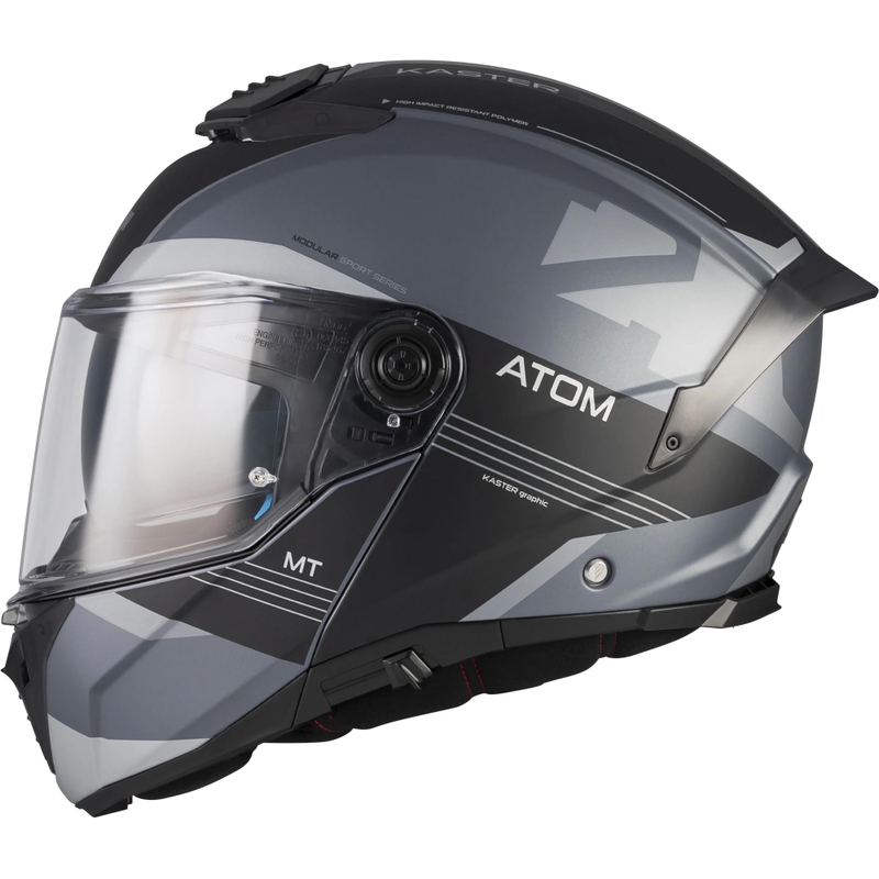 Výklopná helma na motorku MT Atom 2 SV Kaster C2 matná černo-šedá