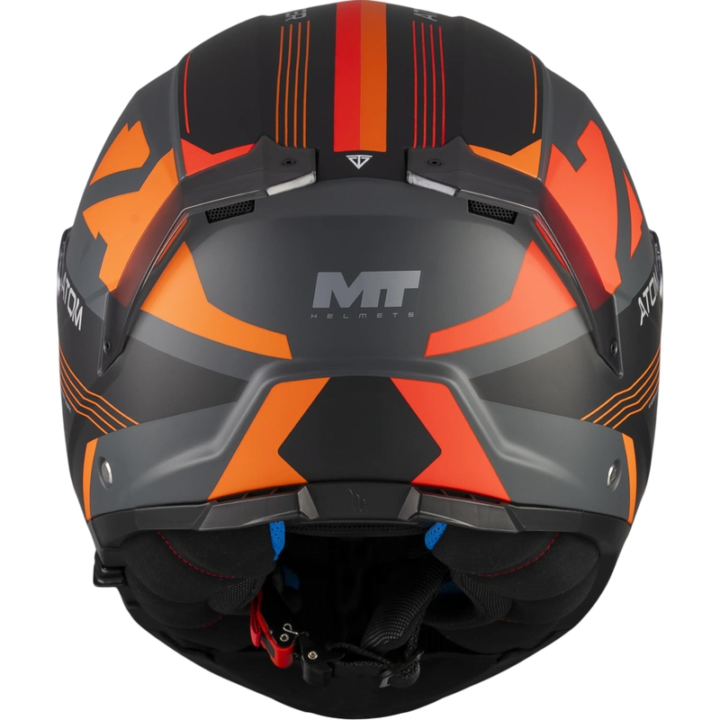Výklopná helma na motorku MT Atom 2 SV Kaster C14 matná černo-šedo-oranžová
