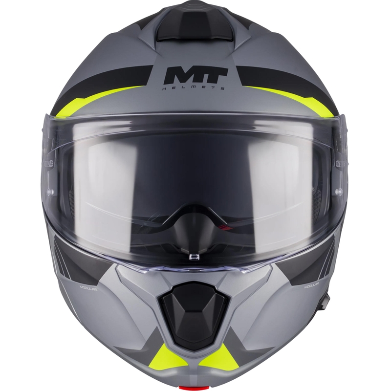 Výklopná helma na motorku MT Genesis R SV Cheeky C3 černo-šedo-fluo žlutá