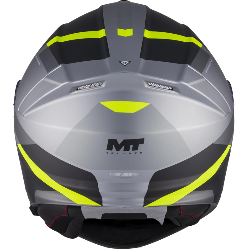 Výklopná helma na motorku MT Genesis R SV Cheeky C3 černo-šedo-fluo žlutá