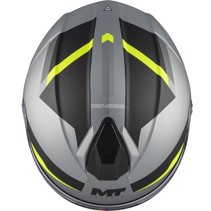 Výklopná helma na motorku MT Genesis R SV Cheeky C3 černo-šedo-fluo žlutá