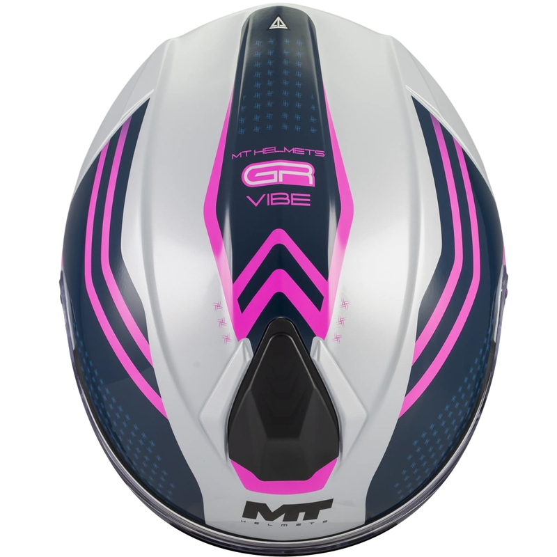 Výklopná helma na motorku MT Genesis R SV Vibe C8 šedo-modro-růžová