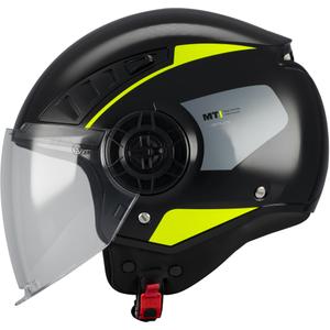 Otevřená helma na motorku MT Aeris Demure B5 černo-fluo žlutá