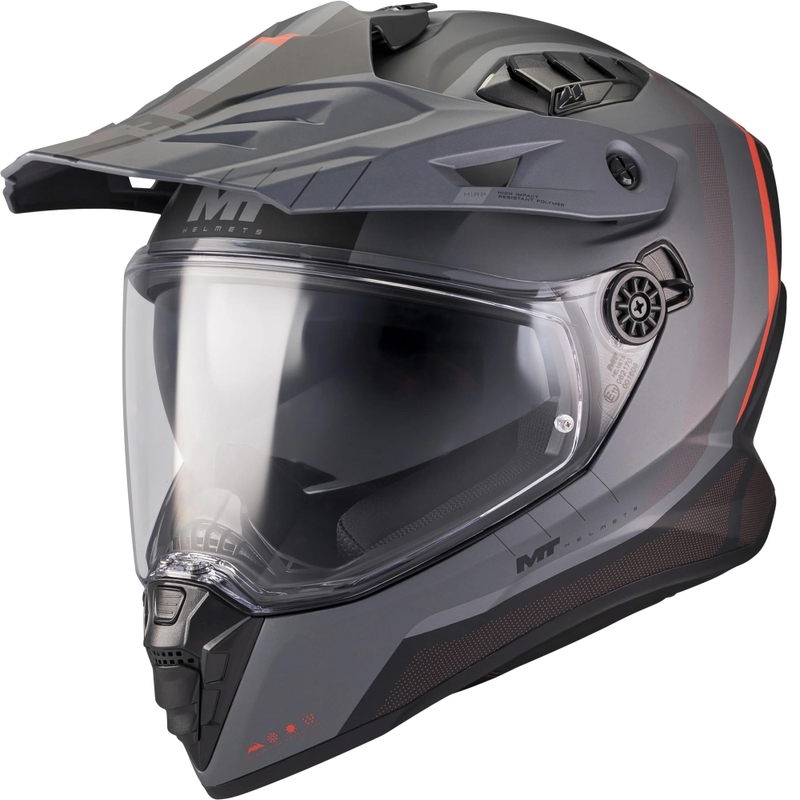 Enduro helma na motorku MT Track SV Nomad B25 matná černo-šedo-červená