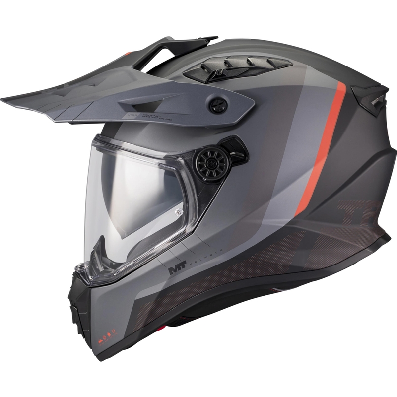 Enduro helma na motorku MT Track SV Nomad B25 matná černo-šedo-červená