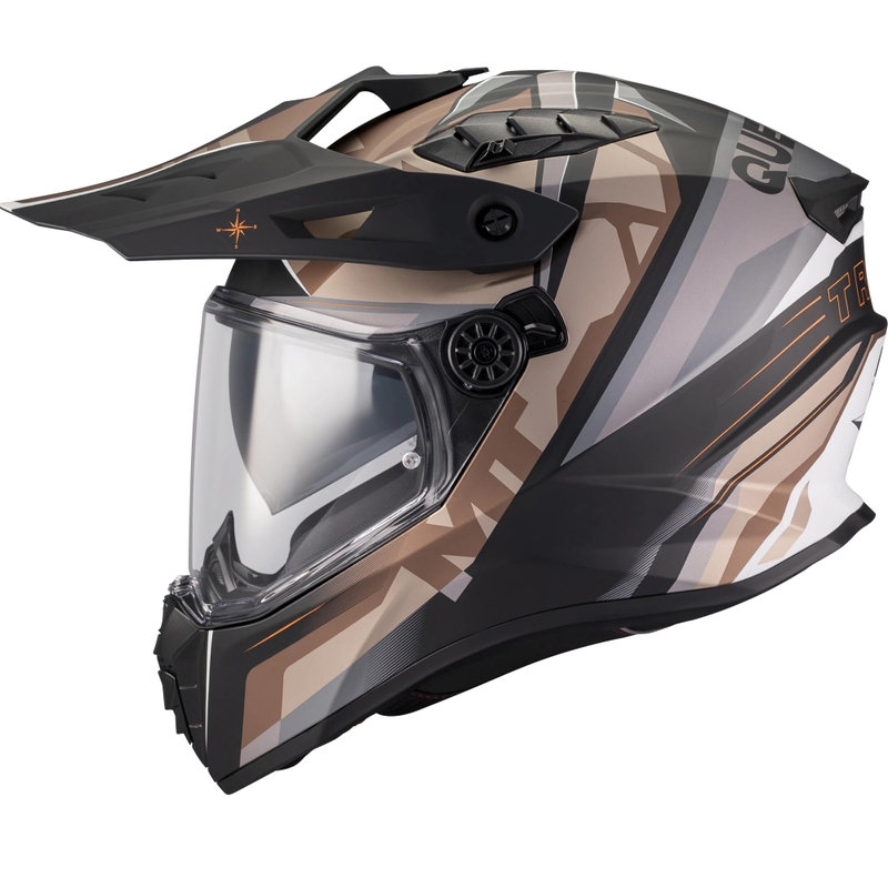 Enduro helma na motorku MT Track SV Questor B9 matná černo-hnědá