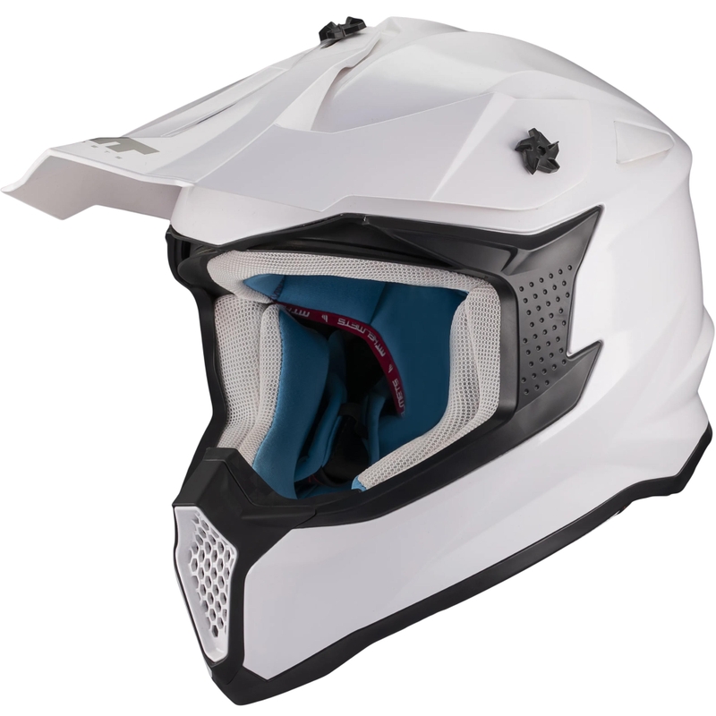 Motokrosová helma na motorku MT Falcon S Pure A0 bílá