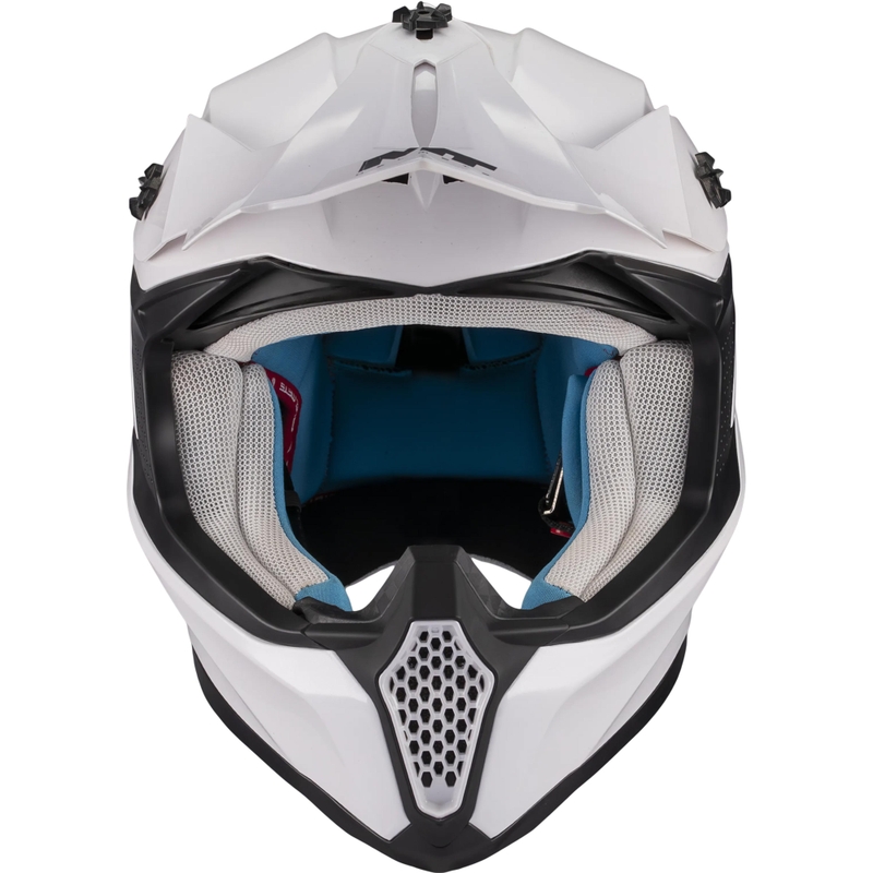 Motokrosová helma na motorku MT Falcon S Pure A0 bílá