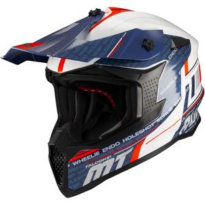 Motokrosová helma na motorku MT Falcon S Ruler A15 modro-bílo-červená