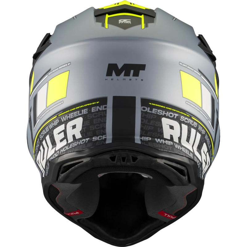 Motokrosová helma na motorku MT Falcon S Ruler C2 matná černo-šedo-fluo žlutá