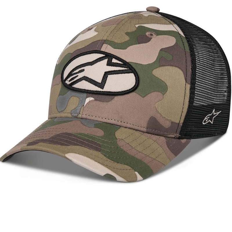 Kšiltovka Alpinestars Oblique Camo Trucker zeleno-camo-černá