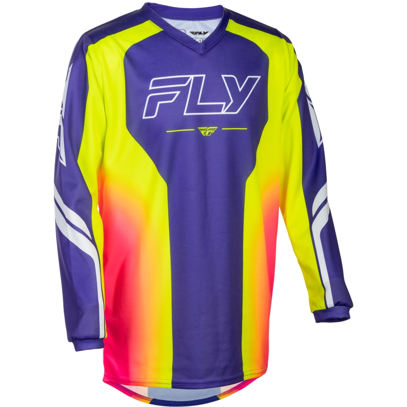Dětský motokrosový dres FLY Racing F-16 Raze fialovo-červeno-žlutý