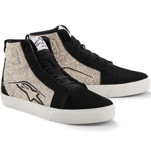 Boty na motorku Alpinestars Ride-63 Canvas černo-světle šedo-bílé