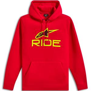Mikina Alpinestars Ride Hoodie 3 červeno-fluo žluto-černá