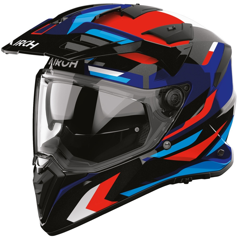 Enduro helma na motorku Airoh BADX-X Glitch modro-červená