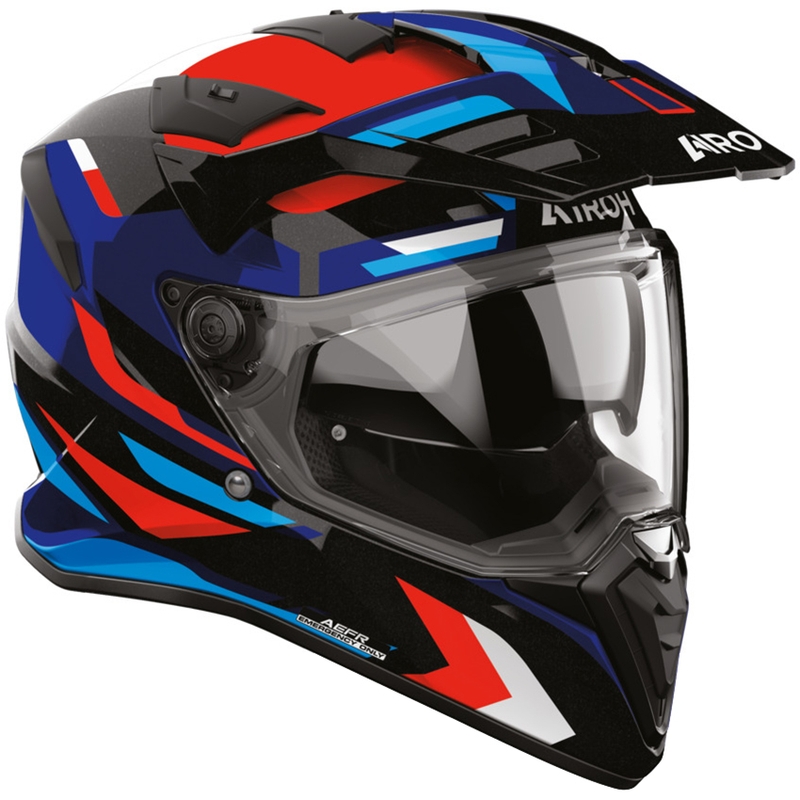Enduro helma na motorku Airoh BADX-X Glitch modro-červená