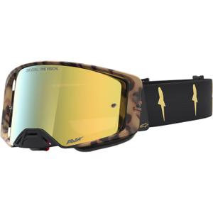 Motokrosové brýle Alpinestars Supertech limitovaná edice Zona černo-hnědé se zrcadlově zlatým plexi