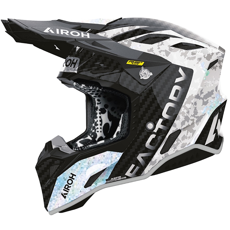 Motokrosová helma na motorku Airoh Aviator Factory Bitmap Carbon šedá