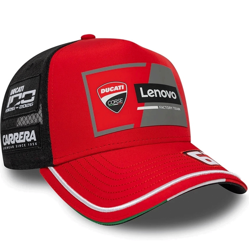 Kšiltovka Ducati New Era Lenovo Bagnaia 63 černo-červená