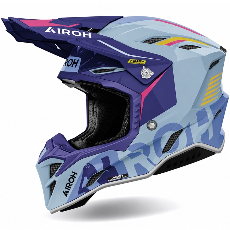 Motokrosová helma na motorku Airoh Aviator Factory Blame fialová