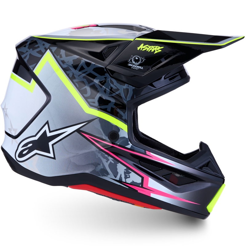 Motokrosová helma na motorku Alpinestars Supertech S-M7 Blaster šedo-fluo žlutá