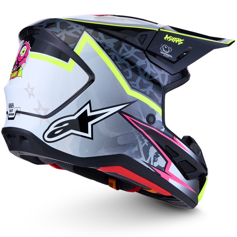 Motokrosová helma na motorku Alpinestars Supertech S-M7 Blaster šedo-fluo žlutá