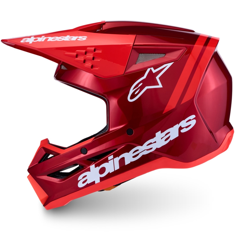 Motokrosová helma na motorku Alpinestars S-M3 Radium fluo červeno-bílá