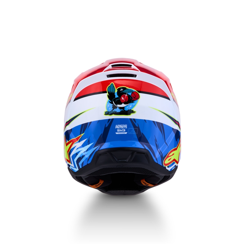 Motokrosová helma na motorku Alpinestars S-M3 Falcon fluo červeno-bílá