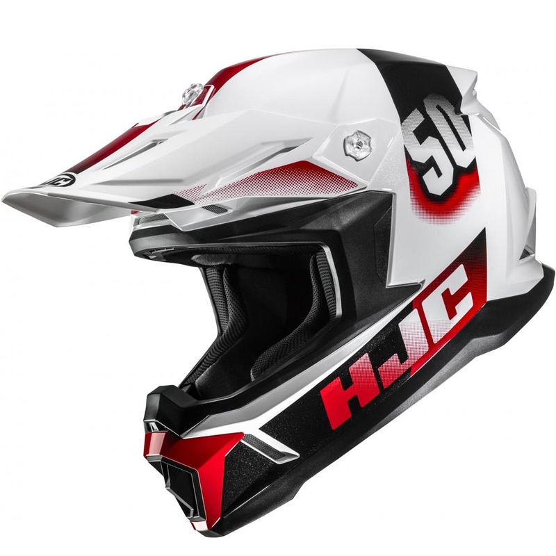 Motokrosová helma HJC C50 Dash MC1 bílo-černo-červená