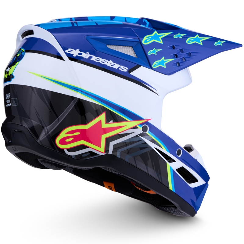 Motokrosová helma na motorku Alpinestars S-M3 Falcon modro-bílo-černá