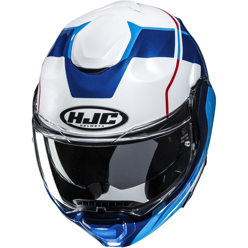 Překlápěcí helma na motorku HJC F100 Astra MC21 bílo-modro-červená