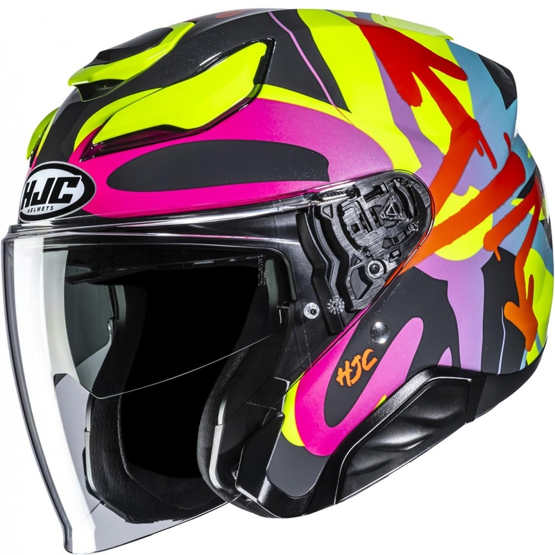 Otevřená helma na motorku HJC F31 Sora MC38 černo-barevná