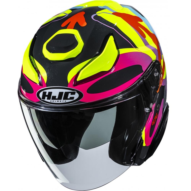Otevřená helma na motorku HJC F31 Sora MC38 černo-barevná
