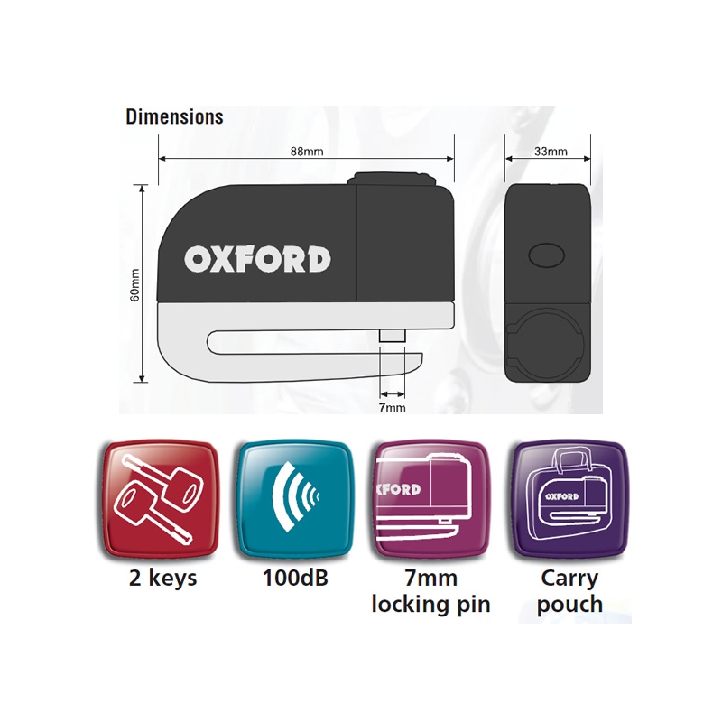 Moto zár Oxford Screamer lemezjelzővel