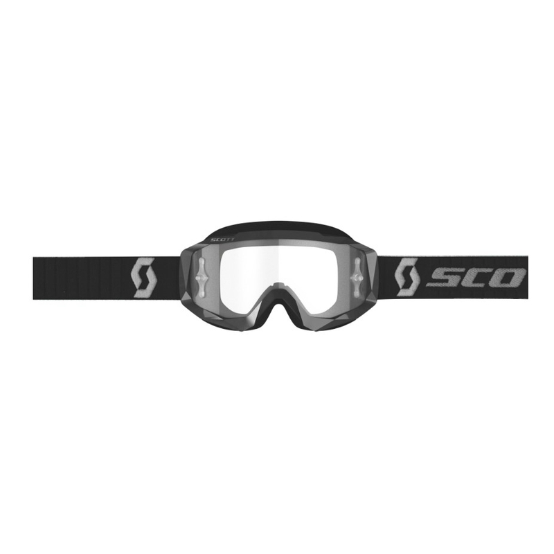 SCOTT Hustle X MX Fekete szürke Motocross szemüveg (átlátszó szemellenző)