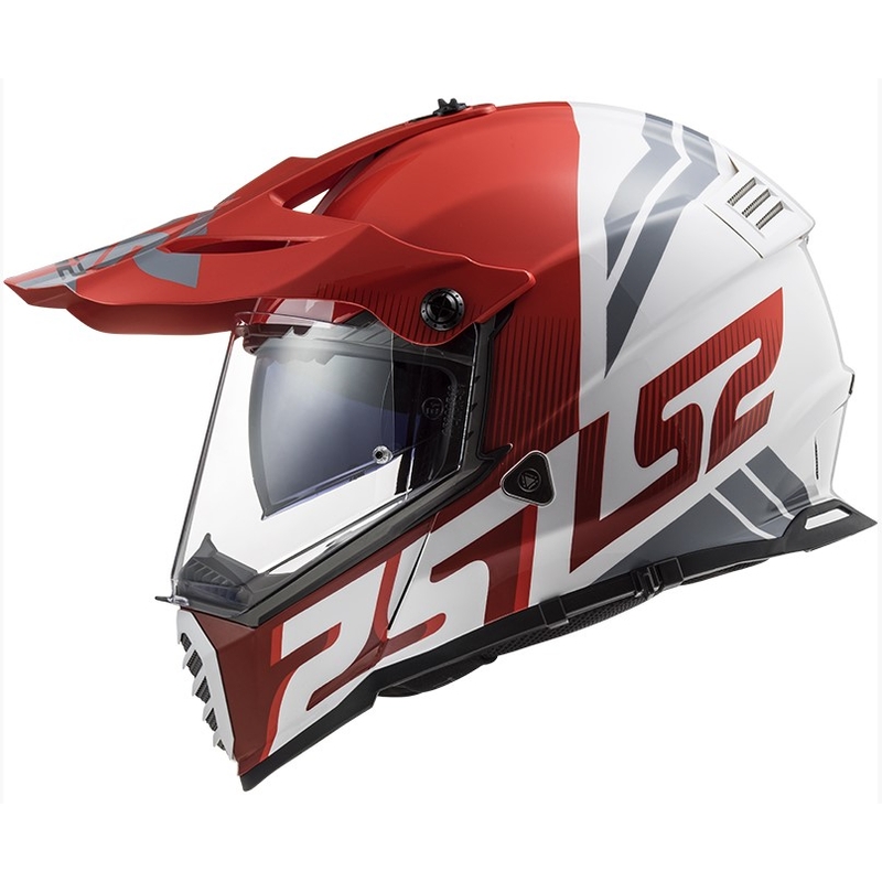 Enduro sisak LS2 MX436 Pioneer EVO Evolve fehér-szürke-piros