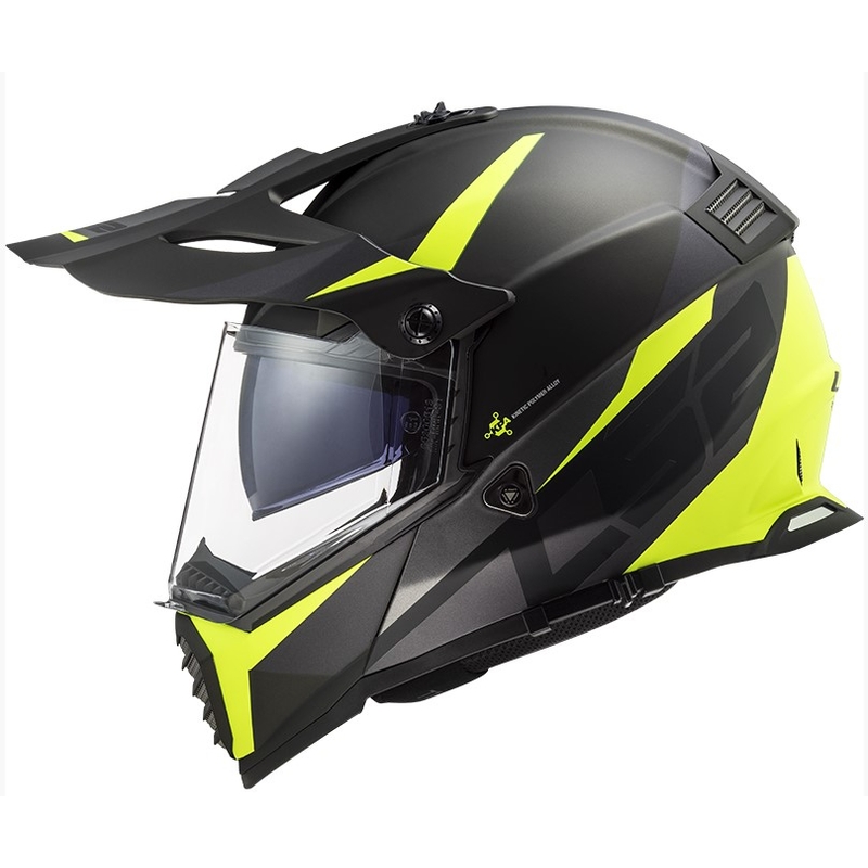 Enduro sisak LS2 MX436 Pioneer EVO Router fekete-neon sárga