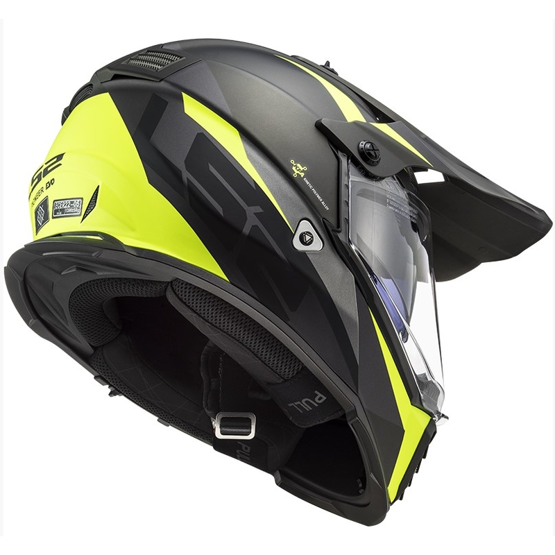 Enduro sisak LS2 MX436 Pioneer EVO Router fekete-neon sárga