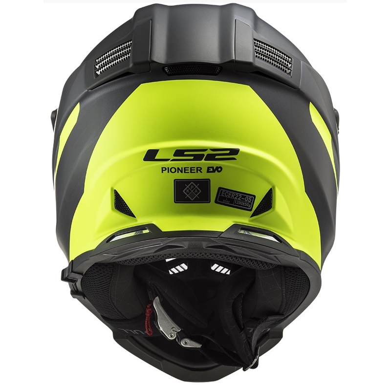Enduro sisak LS2 MX436 Pioneer EVO Router fekete-neon sárga
