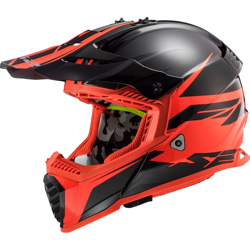 Motocross sisak LS2 MX437 Fast Evo Roar fekete-piros kiárusítás