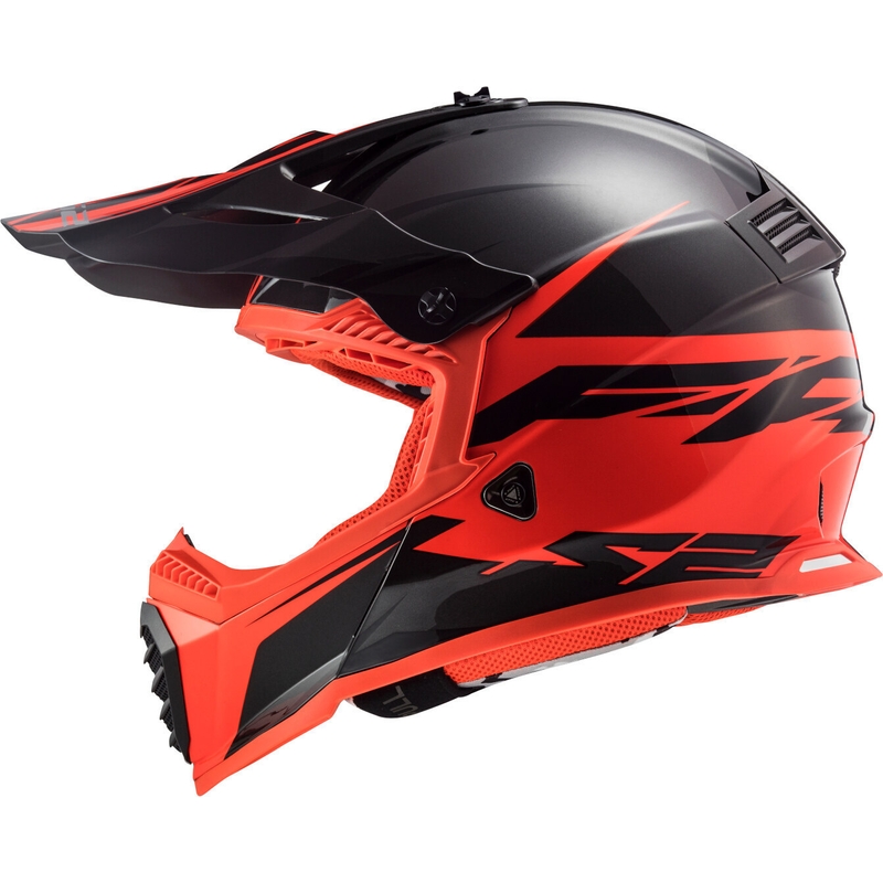 Motocross sisak LS2 MX437 Fast Evo Roar fekete-piros kiárusítás